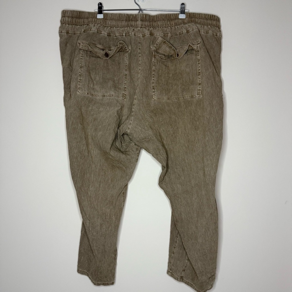 KUT FROM THE KLOTH Rosalie Boho Linen Blend Comfy Pull On Drawstring Waist Pants - Picture 5 of 7